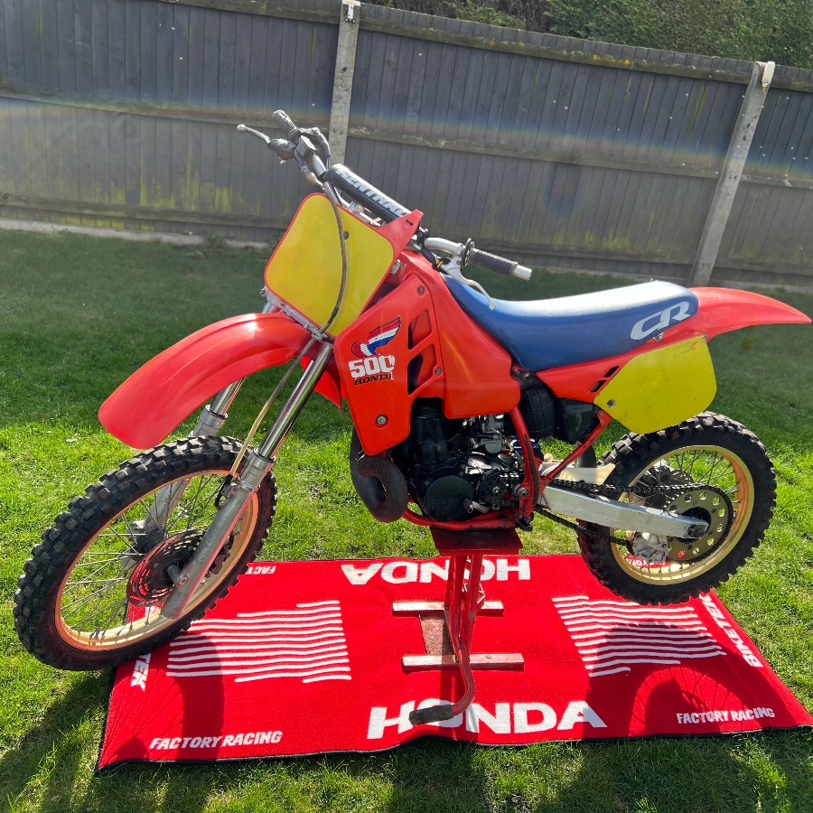 Image of our 1987 Honda CR500 for sale., garage find,  Yamaha WR500,  Garage Finds,  MOT,  Suzuki RM500,  Barn Finds,  AccessoriesChoose Widowmakertrader as your trusted vintage & classic motorcycle sales partner in St Neots, .