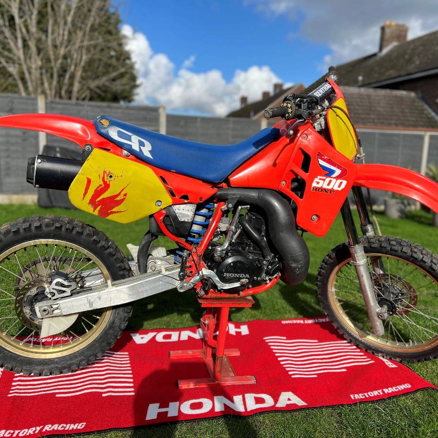 Thumb Image number 1 for Image of our 1987 Honda CR500 for sale., garage find,  Yamaha WR500,  Garage Finds,  MOT,  Suzuki RM500,  Barn Finds,  AccessoriesChoose Widowmakertrader as your trusted vintage & classic motorcycle sales partner in St Neots, .