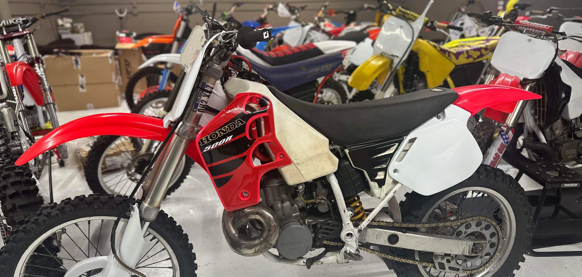 Carousel Image for Widowmakertrader is located in St Neots and has to offer  Accessories  Servicing  Garage Finds  Widowmakertrader Motorcycle Sales  Barn Finds  Vintage mx  Honda cr500  Classic mx Yamaha Banshee 350  MOT